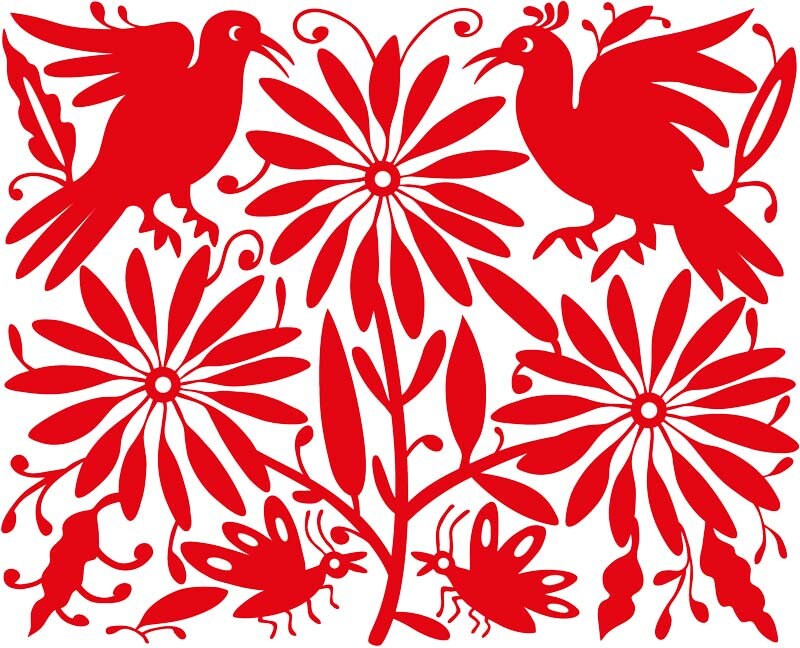 Mexican Otomi Wall Decor: Folk Art Print (digital Download) - Etsy