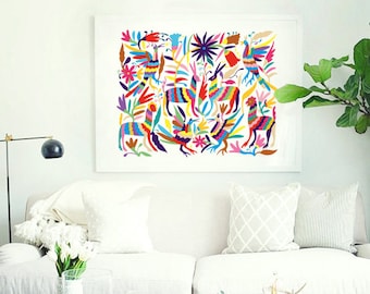 Wall hanging, Mexico Otomi, Big Size Print, Wall art prints, Home decor, Room decor, Otomi Hanging, Downloadable prints 20x26, 28x36