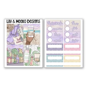 Beach Day Micro Planner Sticker PP Weeks Kit Vertical Print Pression B6 A6 A5 1.5 Inch Standard Columns image 2