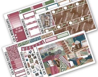Touchdown | Football Planner Sticker Kit Vertical Michaels Recollections PP Weeks Hobonichi Techo 1.5&quot; fall autumn tailgate ncaa nfl college