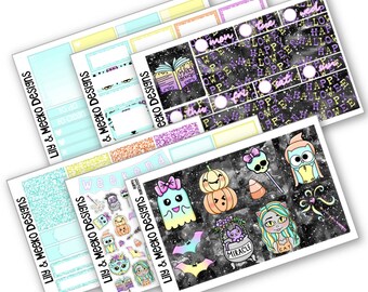 Happy Halloween | Planner Sticker Weekly Kit Michaels Recollections White Space A5Wide PP Weeks Happy 1.5&quot; ghost spooky cartoon pastel