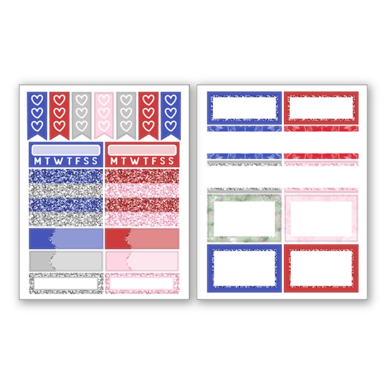 Boom 4th of July Micro Planner Sticker PP Weeks Kit Vertical Print Pression B6 A6 A5 1.5 Inch Standard Columns image 3