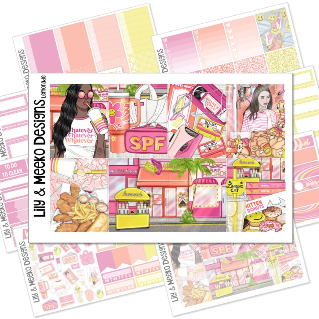 Lemonade | Planner Sticker Kit Weekly Vertical | for Use in Erin ...