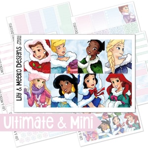 Prinzessin Weihnachten | Disney Planner Sticker Weekly Kit Weekly Vertikal | world elsa cinderella ariel belle tiana rapunzel jasmine schneeweiß