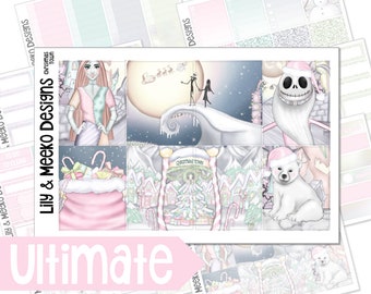 Christmas Town | Planner Sticker Kit Weekly Vertical | For use in Erin Condren Life Planner, A5Wide A5W | nightmare before jack skellington