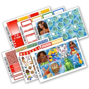 Moana | Planner Sticker Kit | Vertical Happy Michaels Recollections PP Weeks Hobonichi Techo 1.5" disney disneyland world