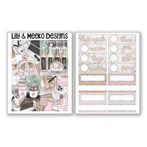 Affogato Micro Planner Sticker PP Weeks Kit Vertical Print Pression B6 A6 A5 1.5 Inch Standard Columns image 2