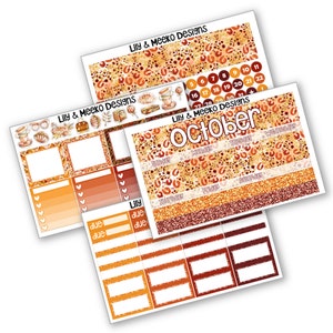 October | Happy Planner A5W A5Wide for use in Erin Condren Life Planner Classic Vertical Horizontal sticker kit HP oct month caress press