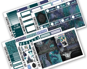 Foolish Mortals | Planner Sticker Weekly Kit Michaels Recollections White Space A5Wide PP Weeks Happy 1.5" disney halloween haunted mansion