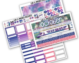 Disney World 50th | Monthly Sticker Happy Planner A5W A5Wide for use in Erin Condren Life Planner Classic Vertical HP caress press WDW world