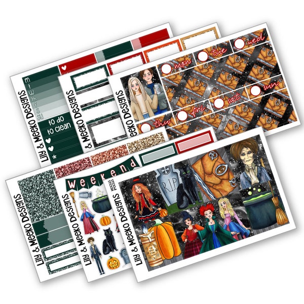 Hocus Pocus | Planner Sticker Kit | Vertical Happy Planner Michaels Recollections PP Weeks Hobonichi Techo 1.5" disney witch halloween