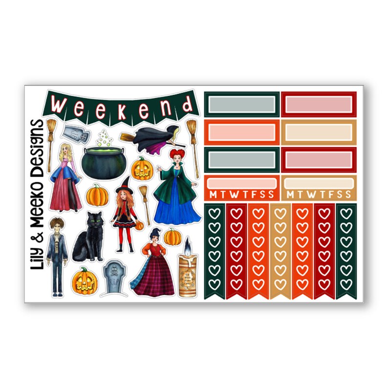 Hocus Pocus Planner Sticker Kit Vertical Happy Planner - Etsy