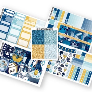 Hanukkah Sticker Kit | Mini-witruimte | Vertical Planner Michaels Herinneringen 1,5&quot;