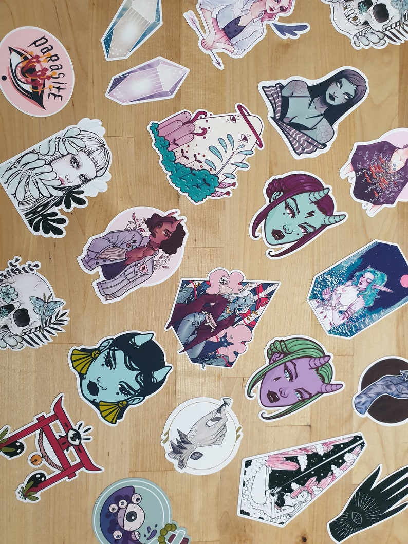 art stickers Surreal Art Illustrated stickers Snakes Qin Matt Sticker