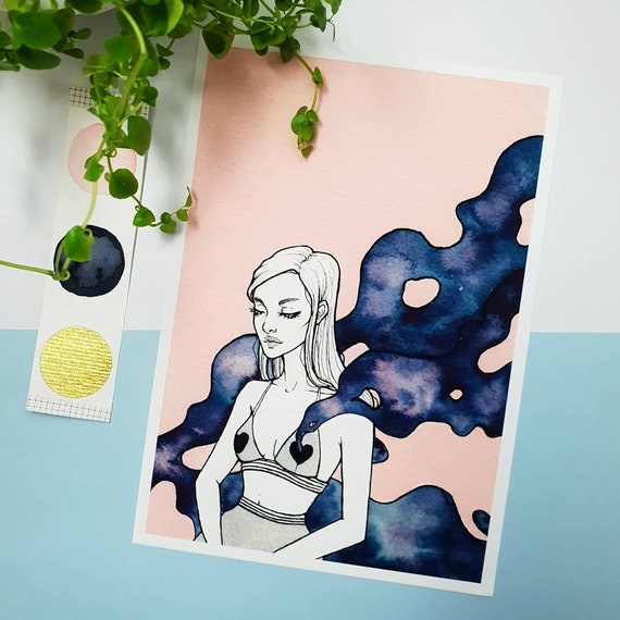 Tough Love Fantasy Art Art Print Mixed Media Girl Etsy
