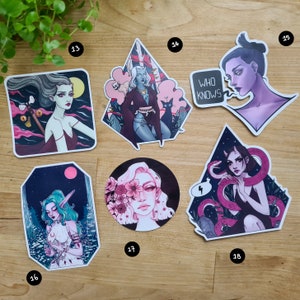 STICKER PACK Pick & Mix Matte Vinyl Stickers, Fantasy Art, Sticker Bomb, Illustrated Die Cut Stickers, Sketchbook Planner Decoration image 4