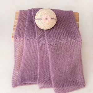 Newborn Photography Long Mohair Wrap Swaddle Baby Blanket Soft Knitted Stretch Wrap Minimal Baby Photography Prop Newborn Baby Girl Wrap