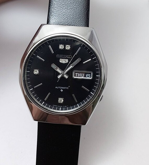 Rare Vintage Seiko 5 Automatic Watch Beautiful Black Dial - Etsy