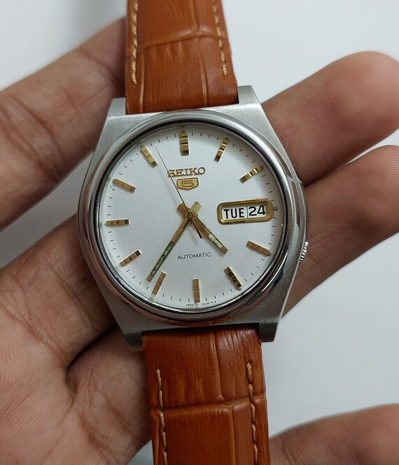 Seiko 5 Automatic Watch Made in Japan Silver Online in India Etsy