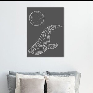 Moon Whale - Instant Download
