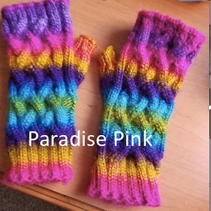 Rainbow fingerless mittens and mitten sets