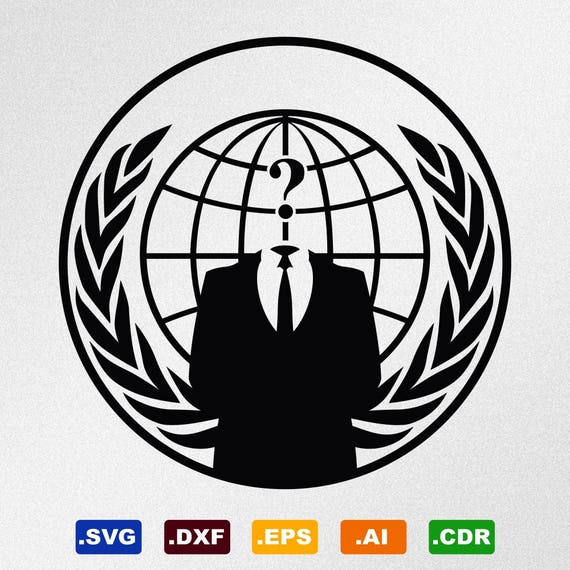 Anonymous Globe Question Mark Svg Dxf Eps Ai Cdr Vector Etsy