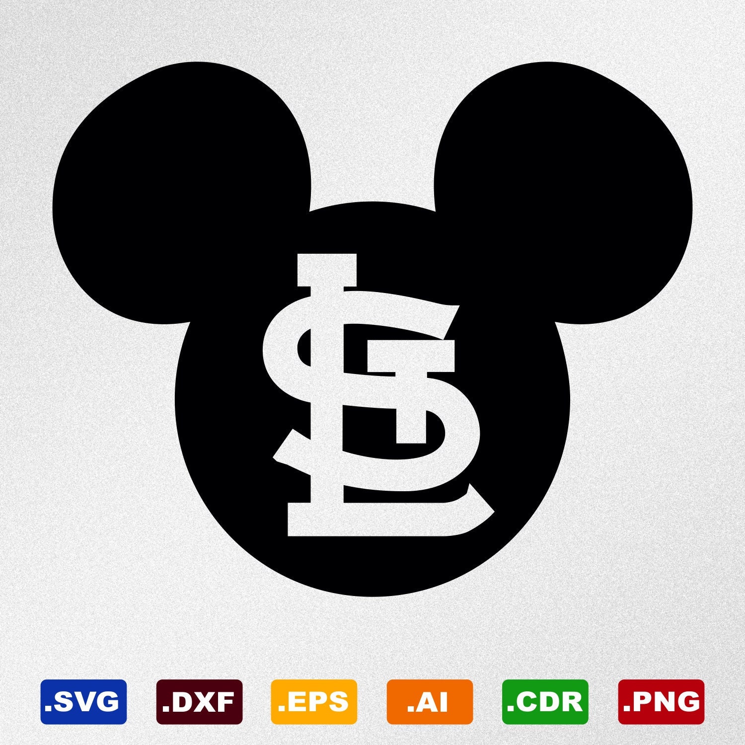Mickey Mouse St Louis Cardinals Svg Dxf Eps Ai Cdr Vector Etsy