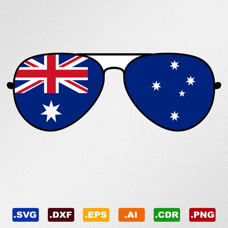 Download Aviator Sunglasses Australia Flag Svg Dxf Eps Ai Cdr | Etsy