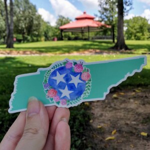 Tennessee Tri-Star Vinyl Sticker: Floral Watercolor Decal