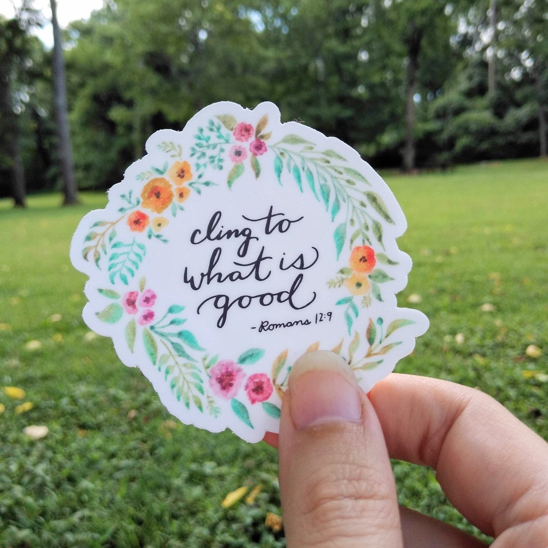 Watercolor Flowers Bible Verse Vinyl Sticker: Christian Decal - Etsy