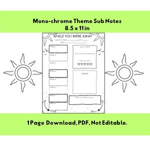 Printable Substitute Note