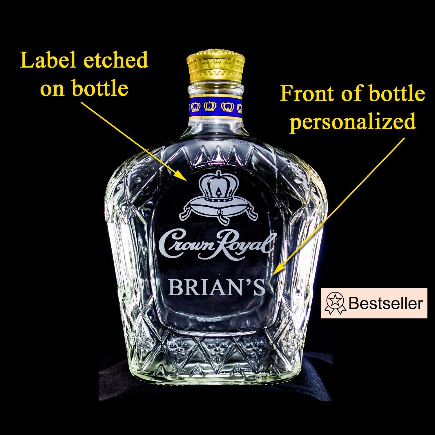 Crown Royal (Large) Whisky Custom Engraved & Personalized Bottle –  Liquorware Gifts