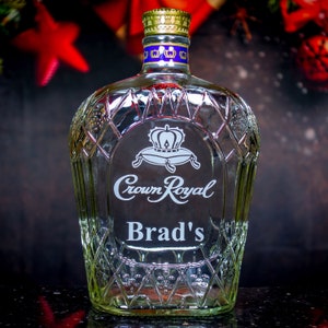 Crown Royal Whisky Custom Engraved Personalized Bottle Decanter (Empty), Husband Gift, Boyfriend Gift, Father's Day, Wedding, Fast Shipping