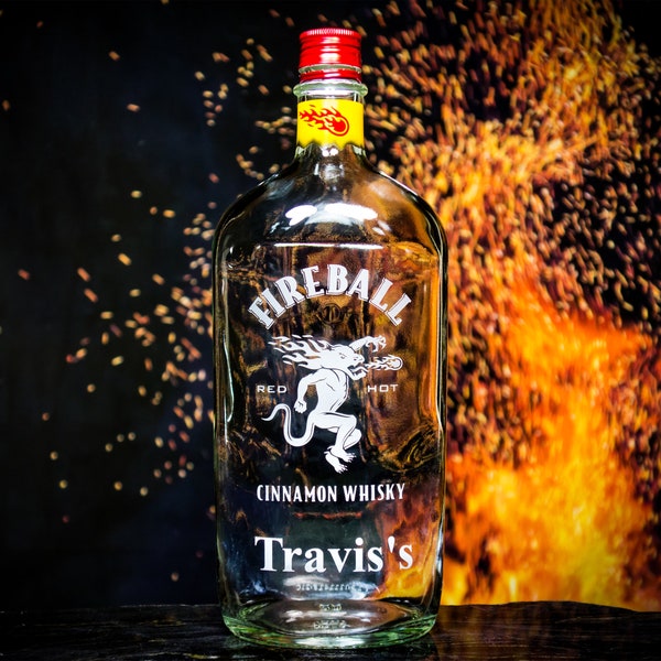 Custom Engraved Fireball Whisky Bottle, Personalized Gift (Empty)