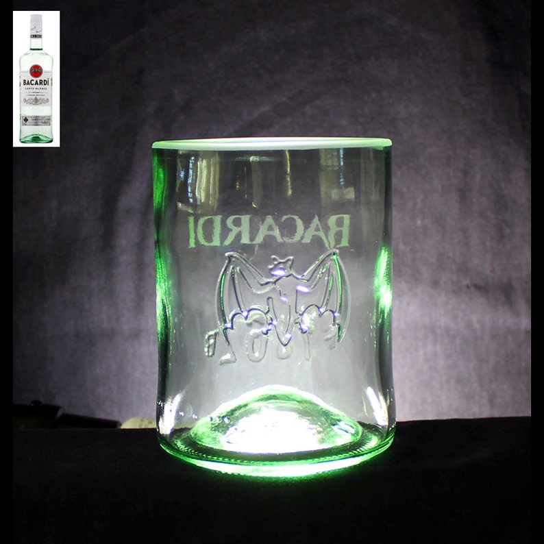 Bacardi Rum Premium Rocks Glass Personalized, Rum Glass, Birthday Gift, Boyfriend gift, Home Bar, Valentine Gift, Gift for Him image 3