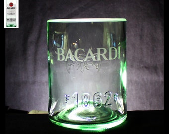Bacardi Rum Premium Rocks Glass (Personalized), Rum Glass, Birthday Gift, Boyfriend gift, Home Bar, Valentine Gift, Gift for Him
