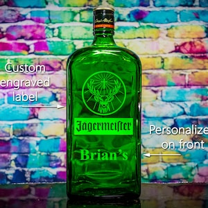 Jagermeister Custom Engraved Personalized Bottle Decanter (Empty), Husband Gift Boyfriend Gift Father&#39;s Day Gift Fast Shipping