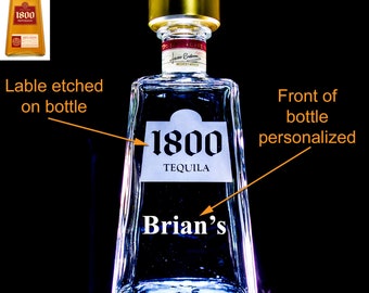 1800 Tequila Custom Engraved/Etched & Personalized Bottle (Empty), Husband Gift, Birthday Gift, Boyfriend Gift, Father Gift, Mother's Gift