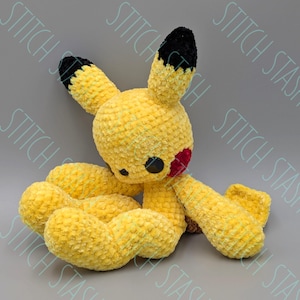 Velvet Soft Pikachu Ready To Ship Crochet Doll / plush