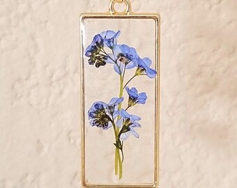 Forget Me Not Necklace, Pressed Flower Jewelry, Flower Jewelry,Real Flower Necklace,Nature Jewelry,Resin Flower Necklace,Blue Necklace,