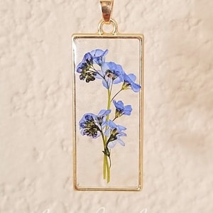 Forget Me Not Necklace, Pressed Flower Jewelry, Flower Jewelry,Real Flower Necklace,Nature Jewelry,Resin Flower Necklace,Blue Necklace,