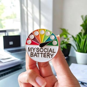 Self Love Mental Health Enamel Pin,Self Care Accessories,Name Tag Enamel Pin,Doing My Best,Social Anxiety Pin,Introvert,Mental Health Matter