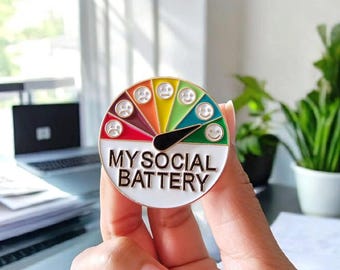 Self Love Mental Health Enamel Pin,Self Care Accessories,Name Tag Enamel Pin,Doing My Best,Social Anxiety Pin,Introvert,Mental Health Matter