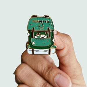 Backpacker gift,Backpack Pin,Traveller Pin Brooch,Traveller gift,collect your adventures,Travel Lover gift, World Traveller Gift, Wanderer