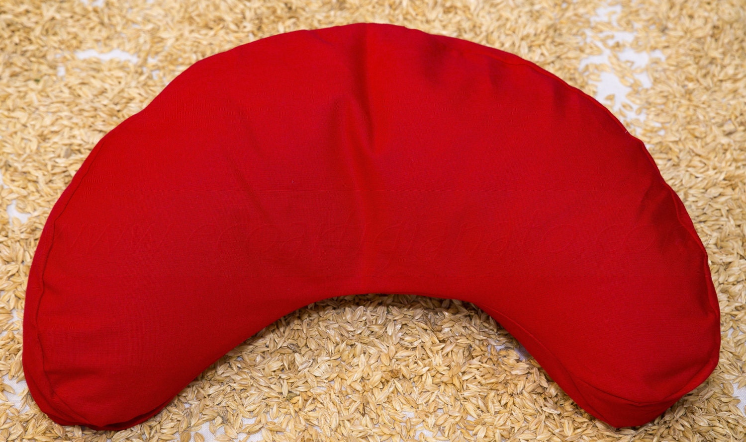 Cuscino Yoga A Mezzaluna Yogan - Riempito Con Scafi Di Grano Saraceno, Cotone Biologico, Fodera Sfoderabile (Nero, Jet Black) - 3