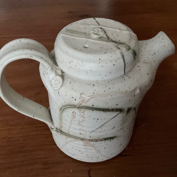 Stoneware chunky teapot, studio, vintage