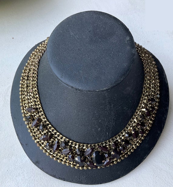Rapsodia heavy chain collar or bib necklace with … - image 1