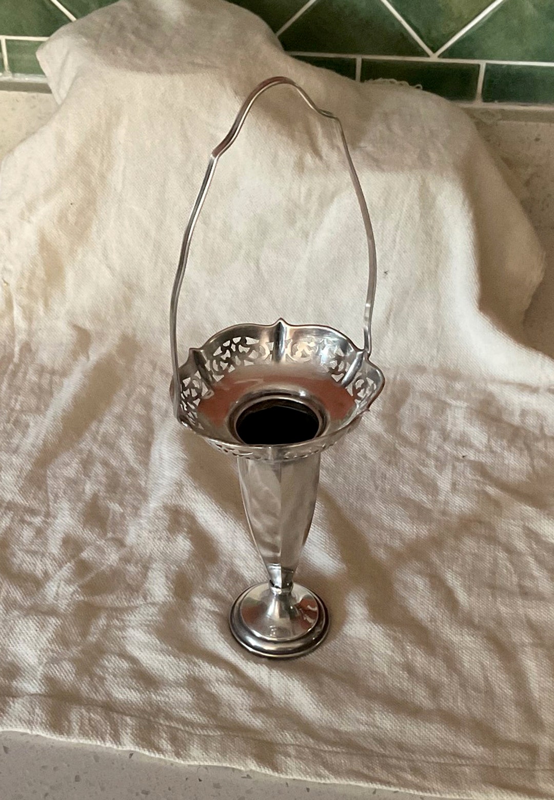 Vintage Flower Holder Silver Plate Bride's Basket or Bud Etsy