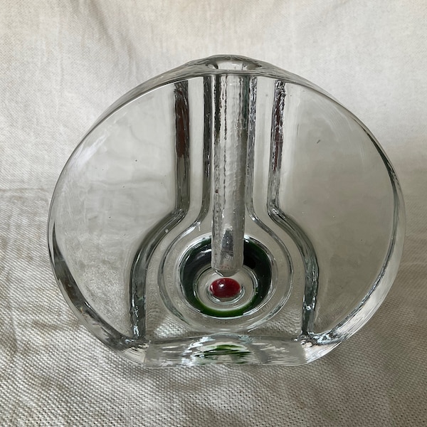 Walther Kristallglas art glass 1970s solifleur vase, Deco style