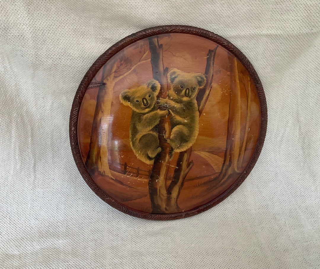 Vintage Australian Memorabilia Koalas Lacquered Wall Plaque, 1930s Etsy